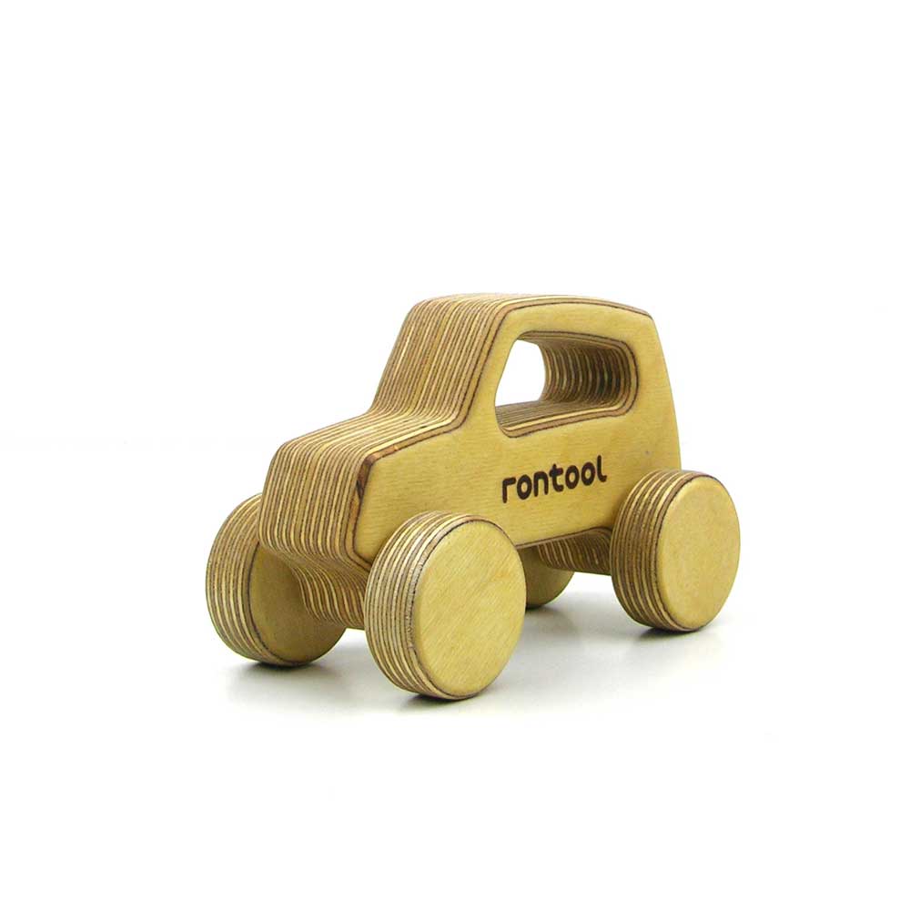 Rontool - Spielzeug aus Holz - Holzspielzeug Fahrzeuge Auto mit dem Auto fahren fuer Kinder robust toll sicher aus Deutschland